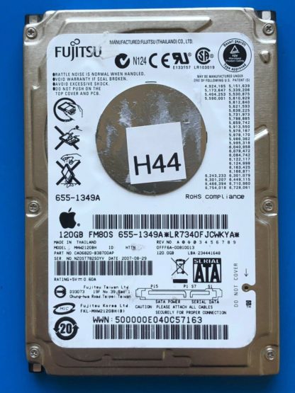 APPLE Fujitsu MHW2120BH, CA06820-B38700AP, 0FFF6A-00810013, 120GB SATA 2.5 HD