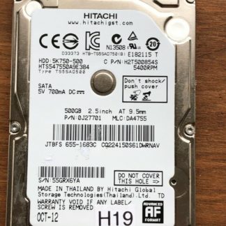 APPLE HITACHI HTS547550A9E384 P/N: OJ27701 MLC: DA4755 500GB - THAILAND 0A90269