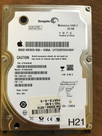 APPLE Seagate ST98823AS P/N: 2Z694-5214 FW: 7.01 80GB - China 100349359 REV F