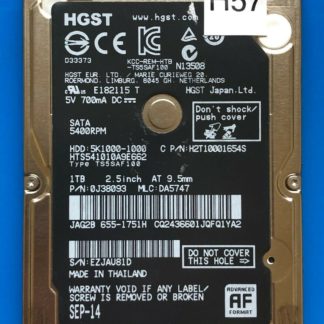 HGST HTS541010A9E662, PN 0J38093, MLC DA5747, 1TB SATA 2.5 Hard Drive