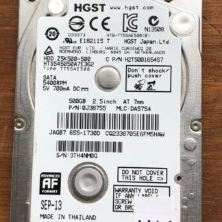 HGST HTS545050A7E362, PN 0J38755, MLC DA5754, Hitachi 500GB SATA 2.5 Hard Drive
