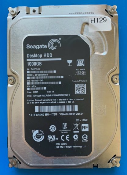 ST1000DM003 1ER162-040 Z4Y278JH AP14 TK SEAGATE SATA 1000GB 100724095 REV A