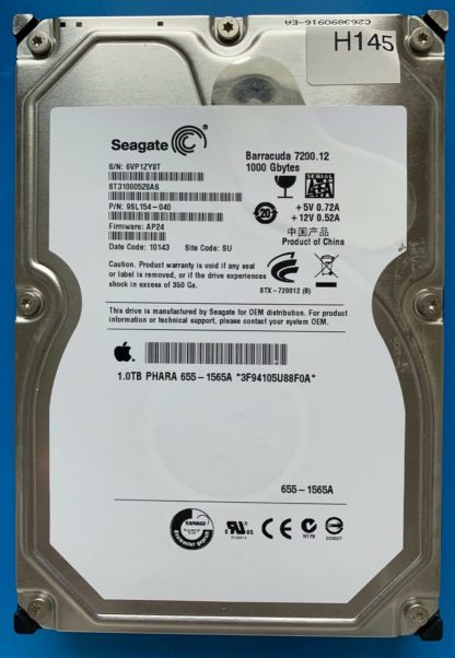 ST31000528AS 9SL154-040 6VP1ZY8T AP24 SU SEAGATE SATA 1000GB 100535537 REV A