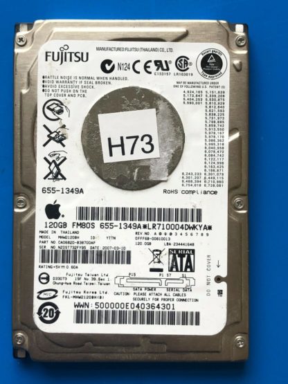 APPLE Fujitsu MHW2120BH, CA06820-B38700AP, 0FFF6B-00810013, 120GB SATA 2.5 HD - Image 4