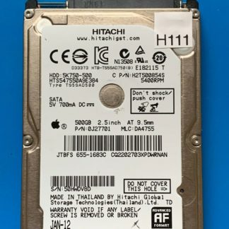 APPLE HITACHI HTS547550A9E384 P/N: 0J27701 MLC: DA4755 500GB - THAILAND 0A90269