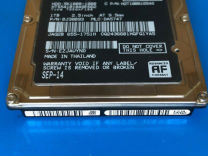 HGST HTS541010A9E662, PN 0J38093, MLC DA5747, 1TB SATA 2.5 Hard Drive - Image 4