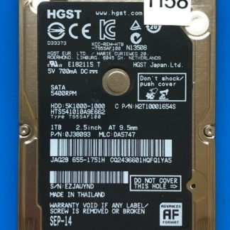 HGST HTS541010A9E662, PN 0J38093, MLC DA5747, 1TB SATA 2.5 Hard Drive