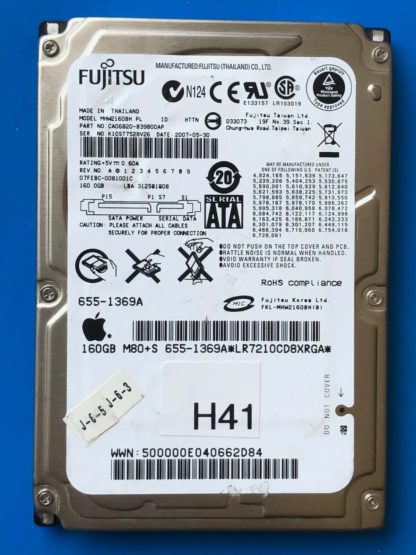 MHW2160BH PL, PN CA06820-B39800AP, Fujitsu 160GB SATA 2.5 Hard Drive
