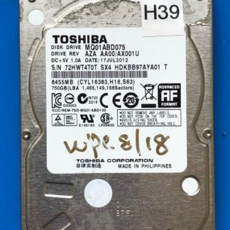 MQ01ABD075, AZA AA00/AX001U, SX4 HDKBB97AYA01 T, Toshiba 750GB SATA 2.5 HD