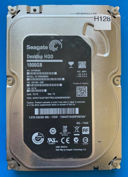 ST1000DM003 1ER162-040 Z4Y26H0G AP14 TK SEAGATE SATA 1000GB 100724095 REV A