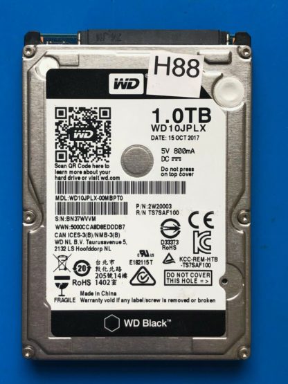 WD10JPLX-00MBPT0, P/N: 2W20003, Western Digital 1TB SATA 2.5 Hard Drive
