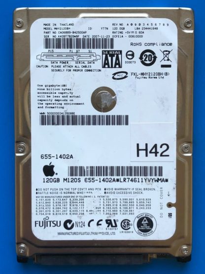 APPLE Fujitsu MHY2120BH, CA06889-B42500AP, 0CFE1A-0081000D, 120GB SATA 2.5 HD