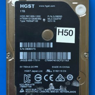 HGST HTS541010A9E662, PN 0J38093, MLC DA5747, 1TB SATA 2.5 Hard Drive