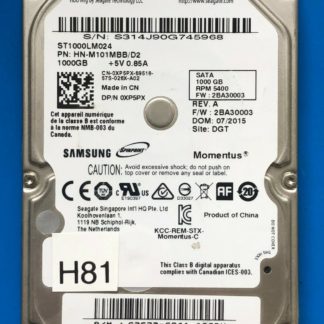 SAMSUNG ST1000LM024, HN-M101MBB/D2, F/W 2BA30003, Samsung 1TB SATA 2.5 HD