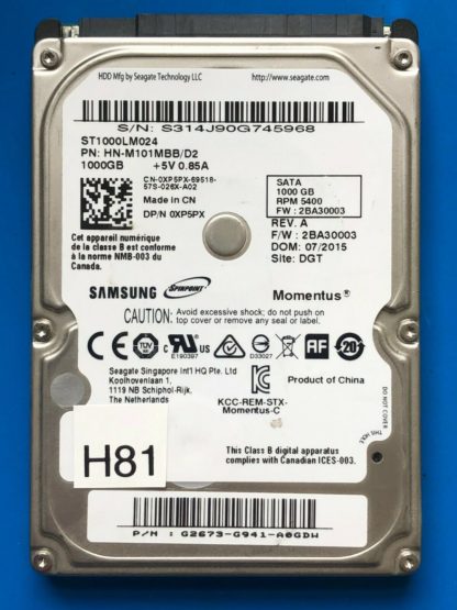SAMSUNG ST1000LM024, HN-M101MBB/D2, F/W 2BA30003, Samsung 1TB SATA 2.5 HD
