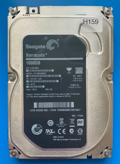 ST1000DM003 1CH162-042 S1D8JQA0 AP15 SU SEAGATE SATA 1000GB 100687658 REV C
