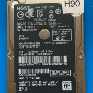 HGST HTS541010A9E662, PN 0J38093, MLC DA5747, 1TB SATA 2.5 Hard Drive