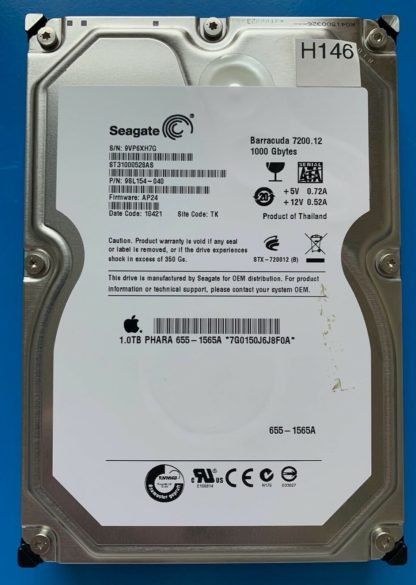 ST31000528AS 9SL154-040 9VP6XH7G AP24 TK SEAGATE SATA 1000GB 100535537 REV A