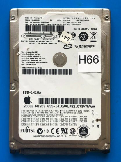 APPLE Fujitsu MHY2200BH, CA06889-B42800AP, 0CFD0A-0081000D, 200GB SATA 2.5 HD