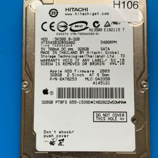 APPLE HITACHI HTS545032B9SA02 P/N: 0A78253 MLC: DA3350 320GB - THAILAND 0A90161