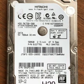 APPLE HITACHI HTS547550A9E384 P/N: OJ27701 MLC: DA4755 500GB - THAILAND 0A90269