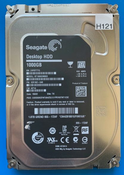 ST1000DM003 1ER162-040 Z4Y0TTTG AP14 TK SEAGATE SATA 1000GB 100724095 REV A