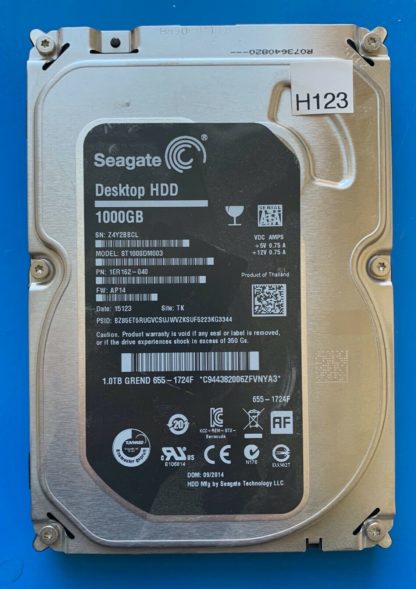 ST1000DM003 1ER162-040 Z4Y2BBCL AP14 TK SEAGATE SATA 1000GB 100724095 REV A