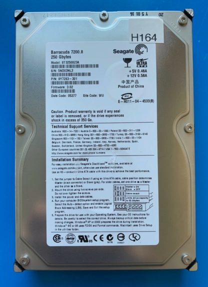 ST3250823A 9Y7283-301 5ND03NL3 3.02 WU SEAGATE PATA 250GB 100335769