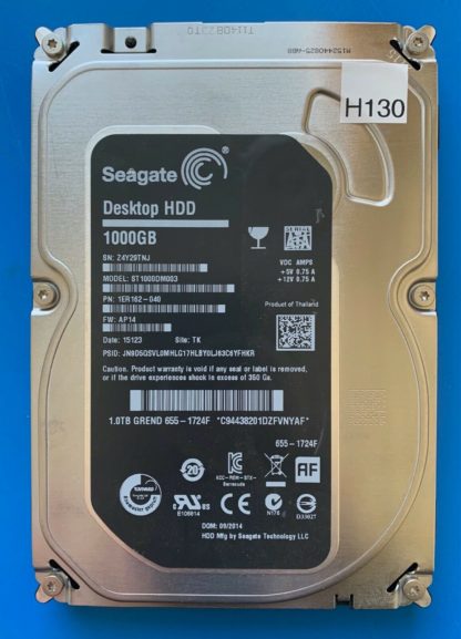 ST1000DM003 1ER162-040 Z4Y29TNJ AP14 TK SEAGATE SATA 1000GB 100724095 REV A