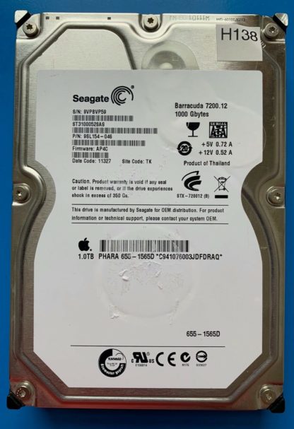 ST31000528AS 9SL154-046 9VPBVP59 AP4C TK SEAGATE SATA 1000GB 100650117 REV A