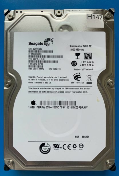 ST31000528AS 9SL154-046 9VPC5QBQ AP4C TK SEAGATE SATA 1000GB 100650117 REV A