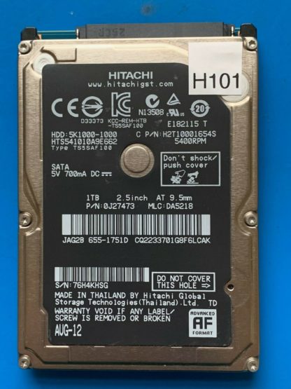 APPLE HITACHI HTS541010A9E662 P/N: 0J27473 MLC: DA5218 1TB - THAILAND 0A90350