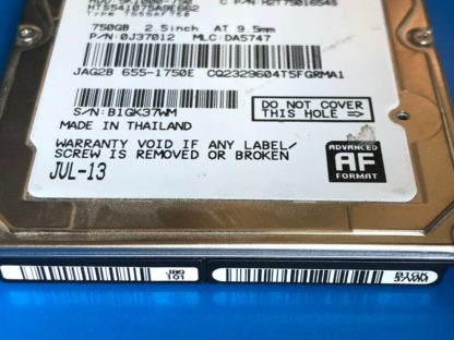 HGST HTS541075A9E662, PN 0J37012, MLC DA5747, 750GB SATA 2.5 Hard Drive - Image 4