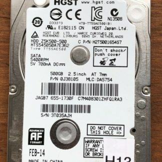 HGST HTS545050A7E362, PN 0J38105, MLC DA5754, Hitachi 500GB SATA 2.5 Hard Drive