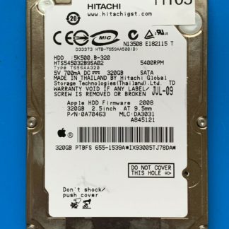 APPLE HITACHI HTS545032B9SA02 P/N: 0A70463 MLC: DA3031 320GB - THAILAND 0A90161