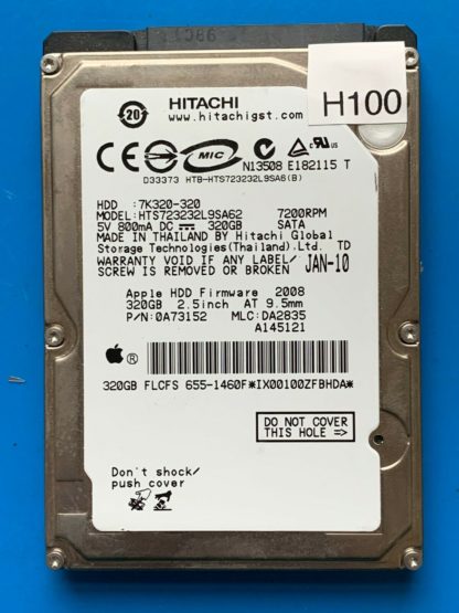 APPLE HITACHI HTS723232L9SA62 P/N: 0A73152 MLC: DA2835 320GB - THAILAND 0A90137