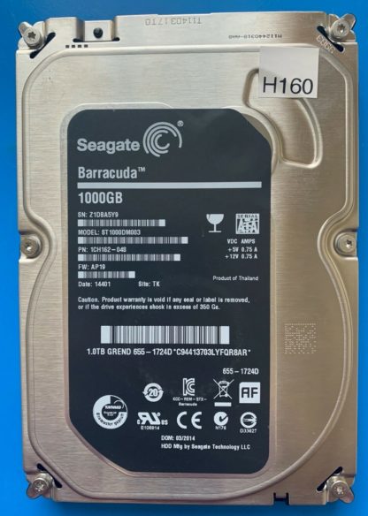 ST1000DM003 1CH162-048 Z1DBA5Y9 AP19 TK SEAGATE SATA 1000GB 100717520 REV B