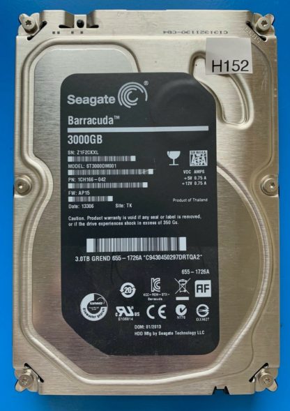 ST3000DM001 1CH166-042 Z1F2CKXL AP15 TK SEAGATE SATA 3000GB 100687658 REV C