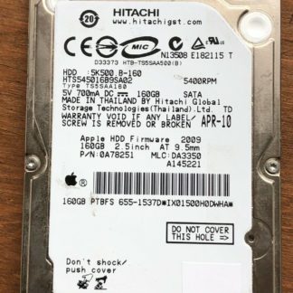 APPLE HITACHI HTS545016B9SA02 P/N: 0A78251 MLC: DA3350 160GB - THAILAND 0A90161