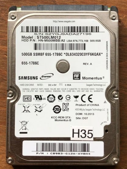 APPLE ST500LM012, HN-M500MBB/A2, 655-1786C, Samsung 500GB SATA 2.5 Hard Drive