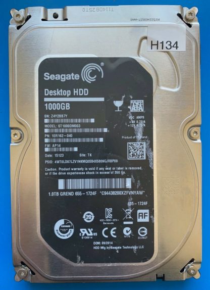 ST1000DM003 1ER162-040 Z4Y2BB7Y AP14 TK SEAGATE SATA 1000GB 100724095 REV A